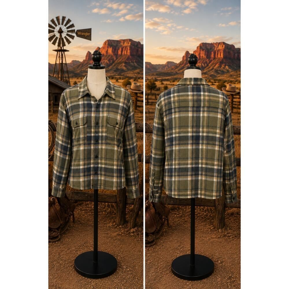Wrangler Sherpa Lined Plaid Flannel Shirt Jacket XL Western Ranch